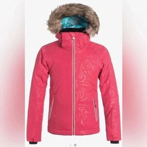 Roxy Girls American Pie Jacket Pink Ski Snowboard Winter Jacket XL 14 ERGTJ03020